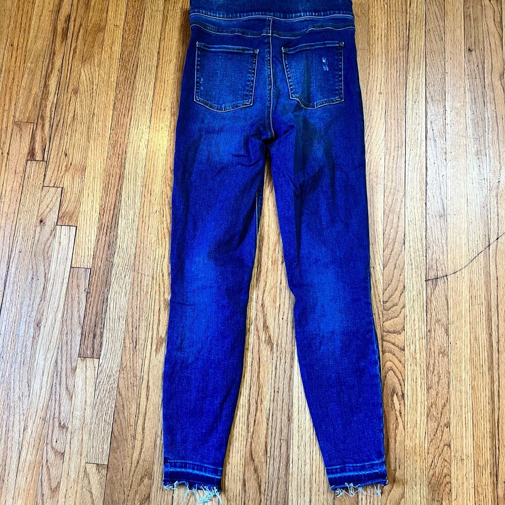 SPANX Jeans Womens Small Skinny Raw Hem Pants Compression Blue - Picture 3 of 10